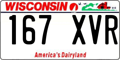 WI license plate 167XVR