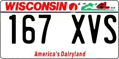 WI license plate 167XVS