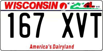 WI license plate 167XVT