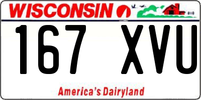 WI license plate 167XVU