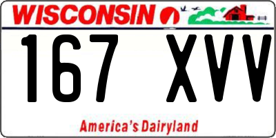 WI license plate 167XVV