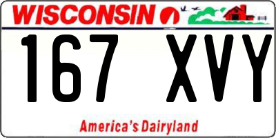 WI license plate 167XVY