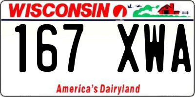 WI license plate 167XWA