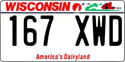 WI license plate 167XWD
