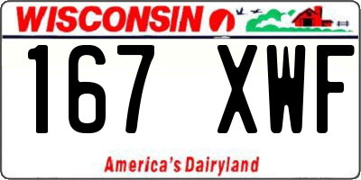 WI license plate 167XWF