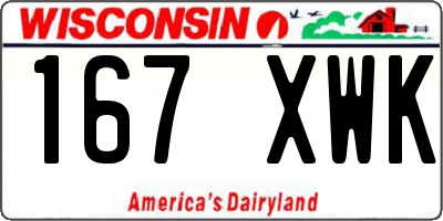 WI license plate 167XWK