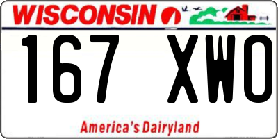 WI license plate 167XWO