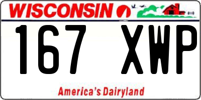 WI license plate 167XWP