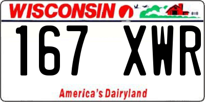 WI license plate 167XWR