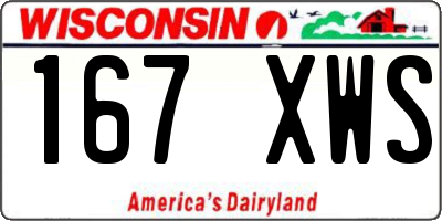 WI license plate 167XWS
