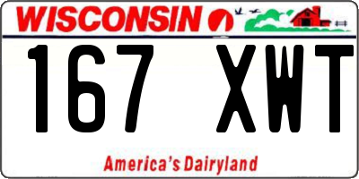 WI license plate 167XWT