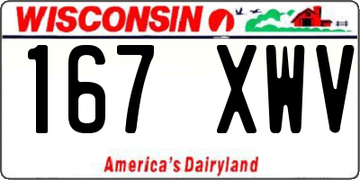 WI license plate 167XWV