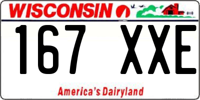 WI license plate 167XXE