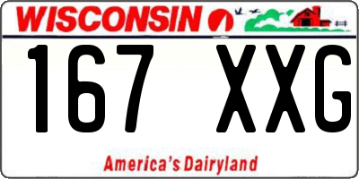WI license plate 167XXG