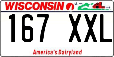 WI license plate 167XXL