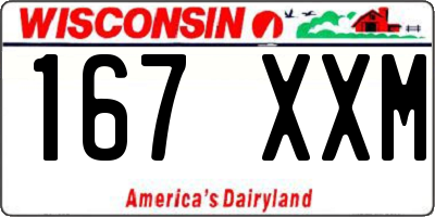 WI license plate 167XXM