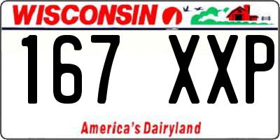 WI license plate 167XXP