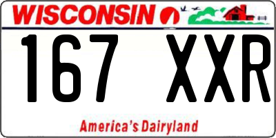 WI license plate 167XXR