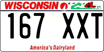 WI license plate 167XXT