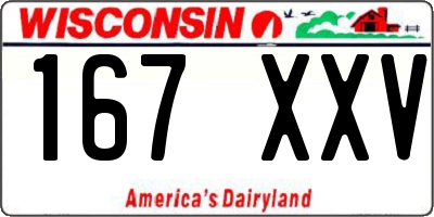 WI license plate 167XXV