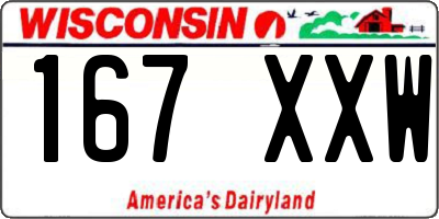 WI license plate 167XXW