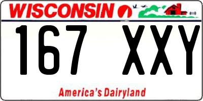 WI license plate 167XXY