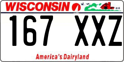 WI license plate 167XXZ