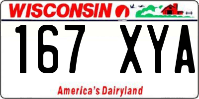 WI license plate 167XYA