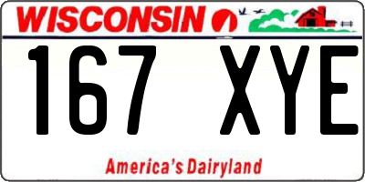 WI license plate 167XYE