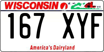 WI license plate 167XYF