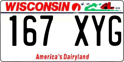 WI license plate 167XYG