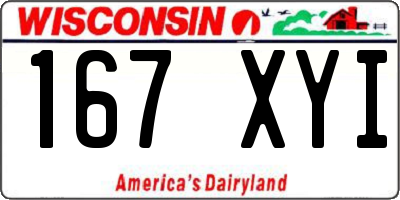 WI license plate 167XYI