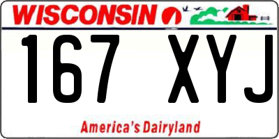 WI license plate 167XYJ