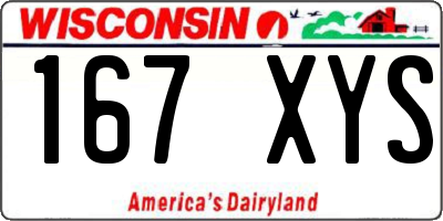 WI license plate 167XYS