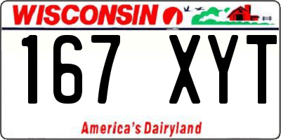 WI license plate 167XYT