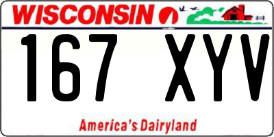 WI license plate 167XYV