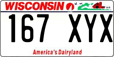WI license plate 167XYX