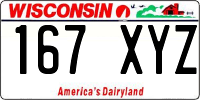 WI license plate 167XYZ
