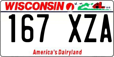 WI license plate 167XZA