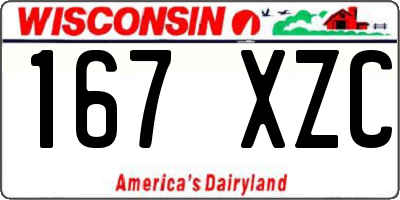 WI license plate 167XZC