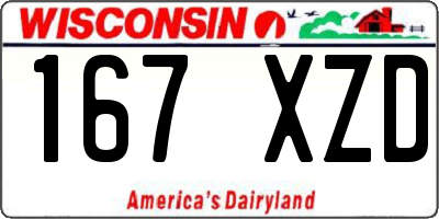 WI license plate 167XZD