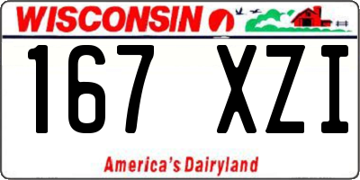 WI license plate 167XZI