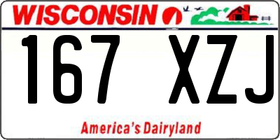 WI license plate 167XZJ