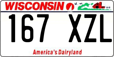 WI license plate 167XZL