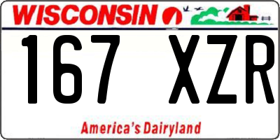 WI license plate 167XZR