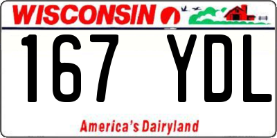 WI license plate 167YDL