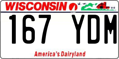 WI license plate 167YDM