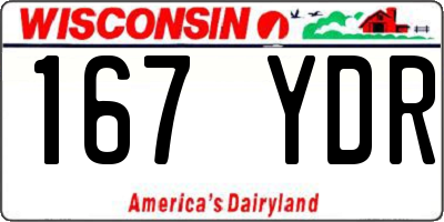 WI license plate 167YDR