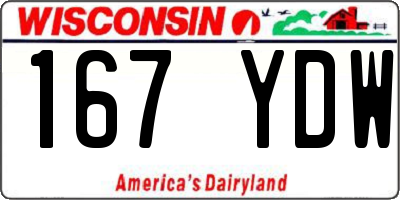 WI license plate 167YDW