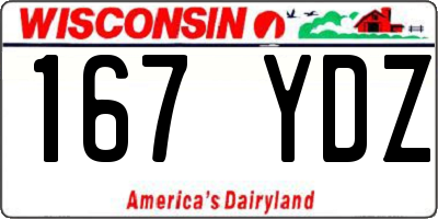 WI license plate 167YDZ